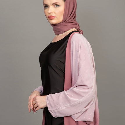 Ombre Sparkle Abaya (Rose Pink Gradient)