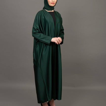 Deep Emerald Luxury Satin Abaya