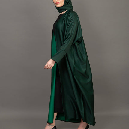 Deep Emerald Luxury Satin Abaya