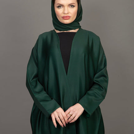 Deep Emerald Luxury Satin Abaya