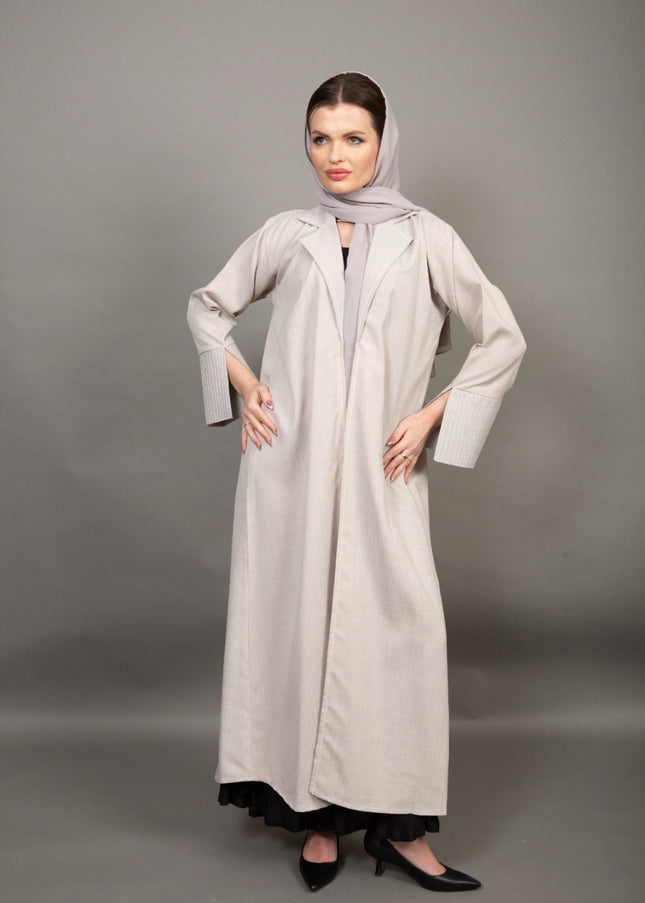 Classic Textured Beige Abaya