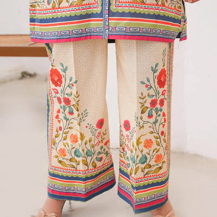 Floral Harmony Natural Crepe Co-Ord Set