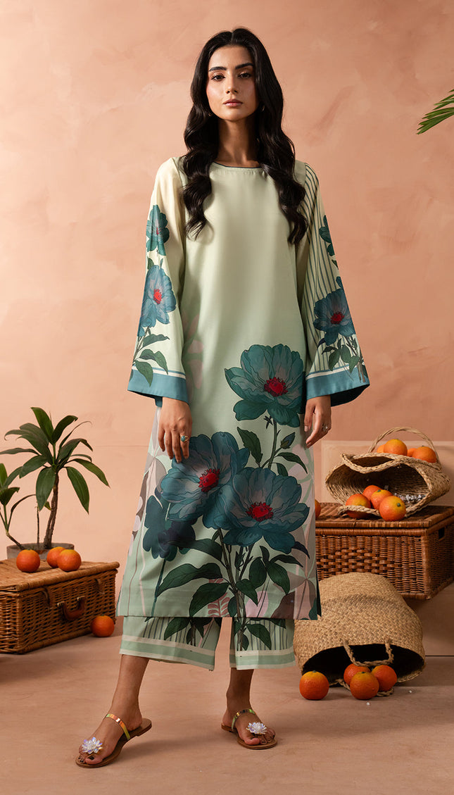 Mint Flora Kaftan
