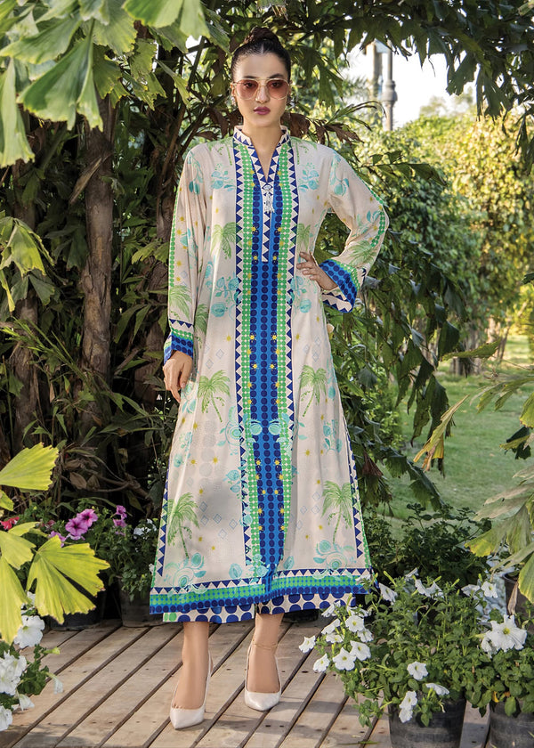 Tropical Sapphire Swiss Cotton Kaftan