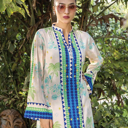 Tropical Sapphire Swiss Cotton Kaftan