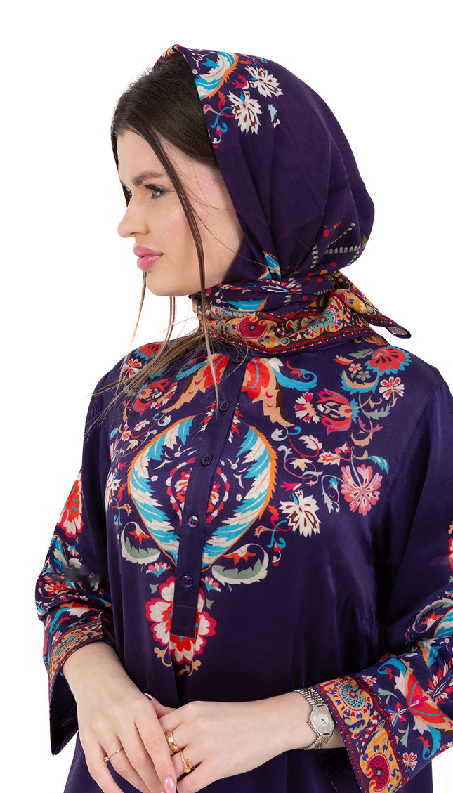 Zaria Royal Blue Cupro Satin Scarf