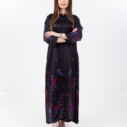 Noir Garden Kaftan with Matching Scarf