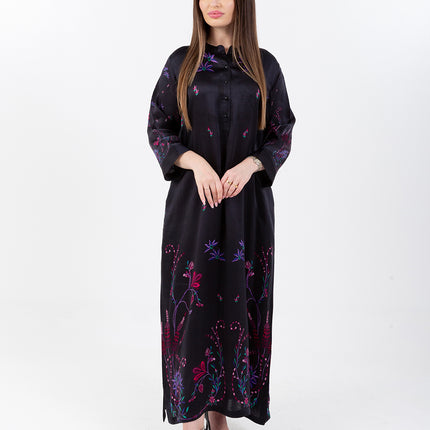 Noir Garden Kaftan with Matching Scarf