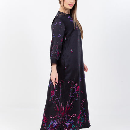 Noir Garden Kaftan with Matching Scarf