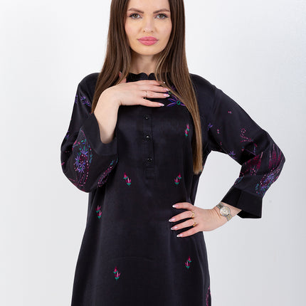 Noir Garden Kaftan with Matching Scarf