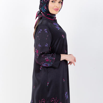 Noir Garden Kaftan with Matching Scarf