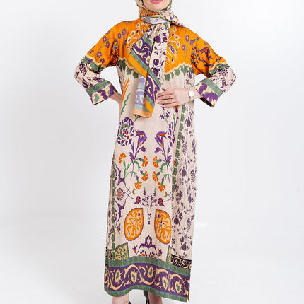 Zoya Ivory Amber Cupro Satin Scarf