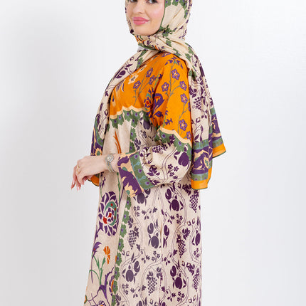 Zoya Ivory Amber Cupro Satin Scarf