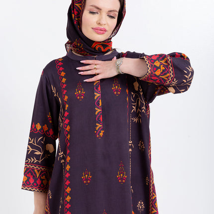 Zivara Wine Plum Cupro Satin Scarf