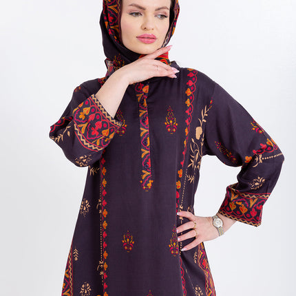 Zivara Wine Plum Cupro Satin Scarf